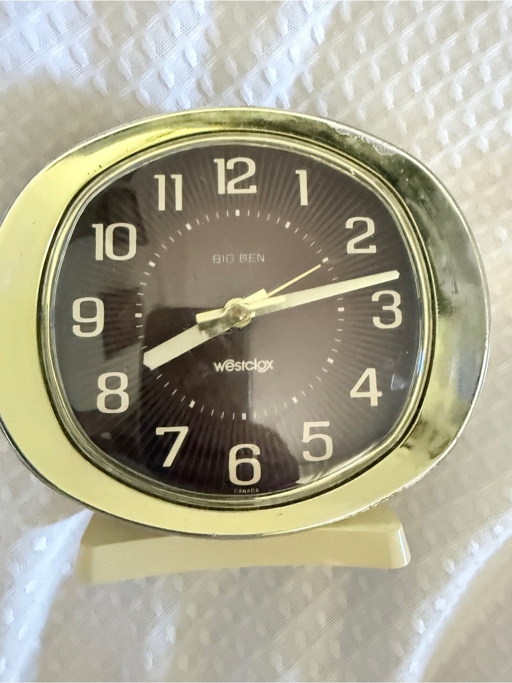 Vintage Westclox Big Ben Alarm Clock Made in Canada 1970s Oval Wind Up Works!